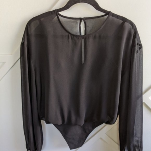 Aritzia Wilfred Talmont blouse bodysuit black S - Picture 3 of 3